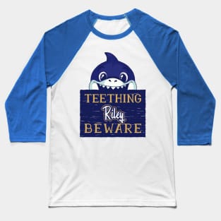 Riley - Funny Kids Shark - Personalized Gift Idea - Bambini Baseball T-Shirt